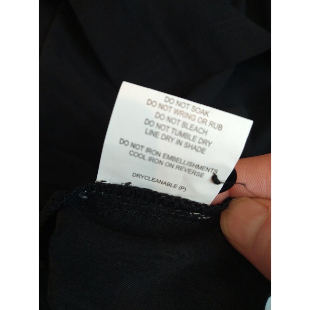 NWT Label of Love Dress Sz S Black Button Flap lagenlook Bell Sleeve 100% Tencel - Picture 13 of 16